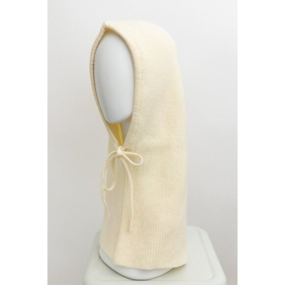 Balaclava Headwarmer w/ Drawstring Ivory - Picture 2 of 2